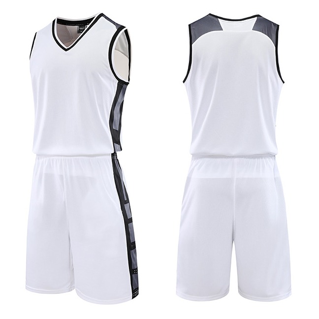 Fully Basketball Uniform (White - Black - Red) 1 LSSUBKBU-07
