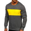 Round Neck Mens Sweat Shirt Grey & Yellow Fashion 4 LSSWSSH-15